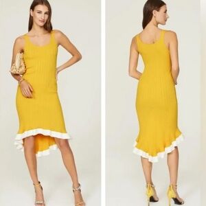 Esteban Cortazar Sunflower Yellow Knit Dress, size small